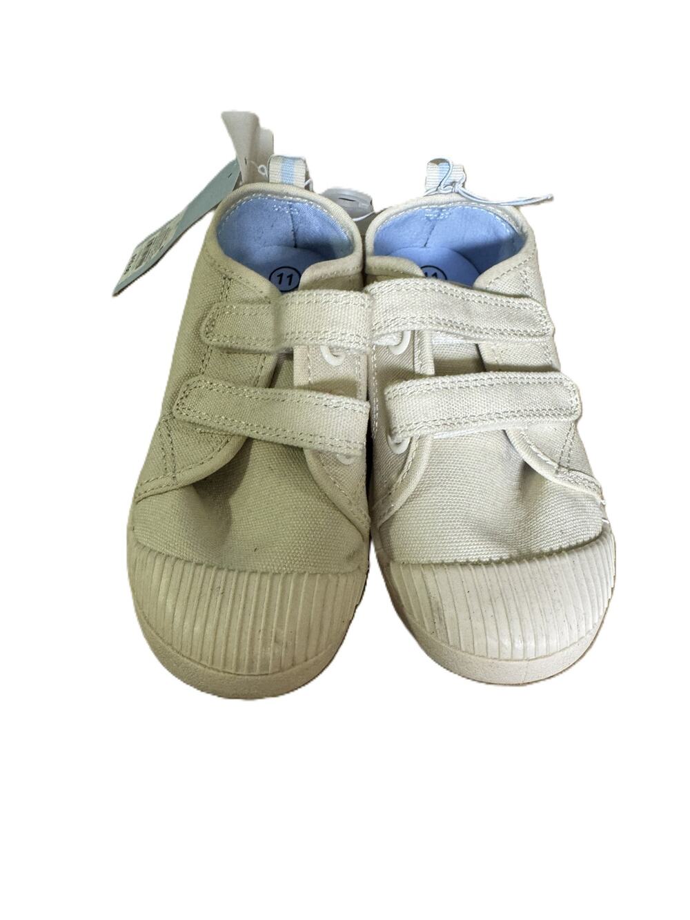 Cat & Jack Parker Toddler Sneakers Size 11 Beige Canvas Hook Loop NW